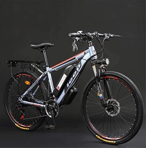 Electric Mountain Bike : GMZTT Unisex Bicycle Adult 26 Inch Electric Mountain Bicycle, 36V Lithium Battery High-Carbon Steel 27 Speed Electric Bicycle, With LCD Display (Color : C, Size : 60KM)