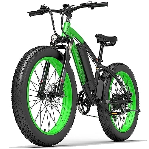 Electric Mountain Bike : GOGOBEST Fat Tire Electric Bike GF600 48V 13AH 26" Electric Mountain Bike Dirt Ebike for Adults Shimano 7-Speed 3 Riding Modes Black&Green