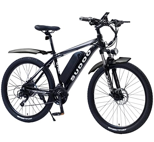 Electric Mountain Bike : GSOU SUDOO 26" Electric Mountain Bike for Adult. 2604 E-Bike with 250W Powerful Motor. 36V-13AH Battery. MICRO NEW 27-Speed. M5 Advanced LCD Display, Double Hydraulic Disk Brake
