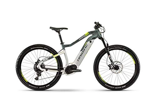 Electric Mountain Bike : HAIBIKE Sduro Hardseven Life 8.0 Bosch 500Wh 11v Silver / Olive Green Size 49 2019 (eMTB Hardtail)