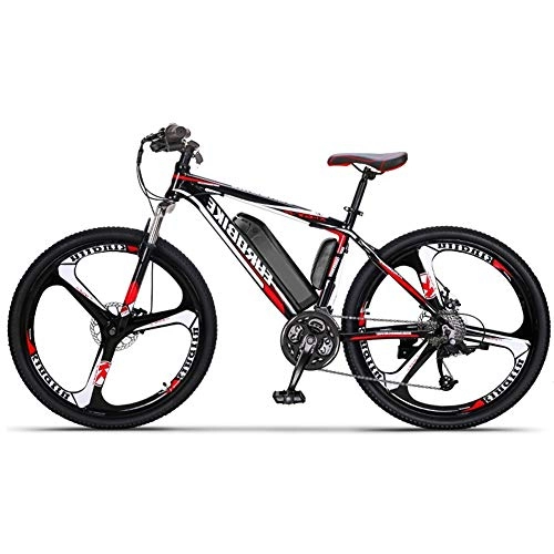 Electric Mountain Bike : HAOYF Electric City Bike for Men, Removable 36V 10AH / 14AH Lithium-Ion Battery Pack Integrated, 27-Level Shift Assisted, 110-130Km Driving Range, Dual Disc Brakes Electric Bicycle, Red, 60km