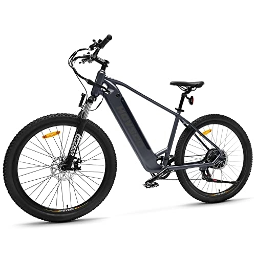 Electric Mountain Bike : HOVSCO Electric Bike, 27.5" Mountain Bike, City Bike, 250W Bafang Motor, 36V 12.5Ah Removable Battery, 7-Speed, Shimano Gearing System, Dual Disk Brake, Electric Bikes for Adults(Gray)
