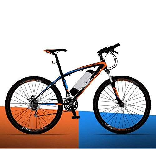 Electric Mountain Bike : HY-WWK Adults Electric Assist Bicycle, 21 Speed with Helmet 26 inch Travel Electric Bicycle Dual Disc Brakes Gear Mountain E-Bike up to 130 Kilometers, Red, A, Blue Orange