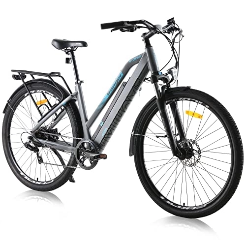 Electric Mountain Bike : Hyuhome 28'' Electric Bikes for Adults Men, E Bikes for Men, Electric Mountain Bike with 36V 12.5Ah Removable Battery and BAFANG Motor (grey, 820L)