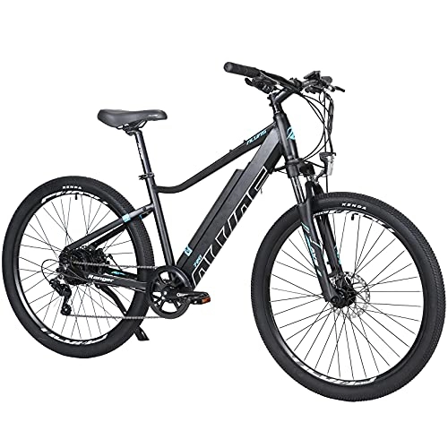 Electric Mountain Bike : Hyuhome Electric Bikes for Adult Mens Women, 27.5" Ebikes Bicycles Full Terrain, 250W 36V 12.5Ah Mountain E-MTB Bicycle, Shimano 7 Speed Double Disc Brakes for Outdoor Commuter (250W, 720)