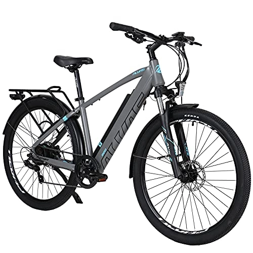 Electric Mountain Bike : Hyuhome Electric Bikes for Adult Mens Women, 27.5" Ebikes Bicycles Full Terrain, 250W 36V 12.5Ah Mountain E-MTB Bicycle, Shimano 7 Speed Double Disc Brakes for Outdoor Commuter (Grey, 820M+)