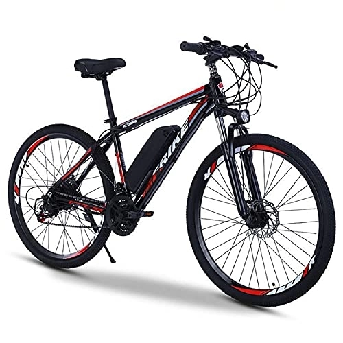 Electric Mountain Bike : JYCCH Electric Mountain Bike 27.5" 250W Electric Bicycle With 36V 10Ah Removable Lithium Battery, 21 Speed Gearbox, 35km / H, Charging Mileage Up To 35-50km(Color:blue) (Red)