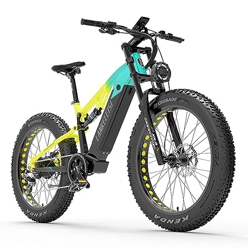 Electric Mountain Bike : Kinsella Electric Bike for adult Full suspension Electric Bicycles 26 * 4.0 inch Fat Tire Mountain Bike, 48V 20Ah Lithium Battery, hydraulic disc brakes | RV800