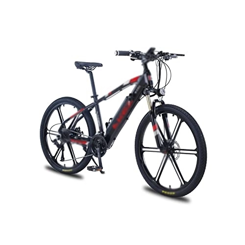 Electric Mountain Bike : KOWMddzxc Electric Bycle Electric Bicycle Lithium Battery Motor Electric Mountain Bike Speed Aluminum Alloy Frame Light (Color : Black)