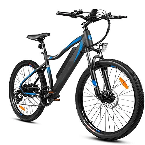 Electric Mountain Bike : KT Mall 26 Inch 48v Mountain Electric Bikes for Adult 350w Cruise Control Urban Commuting Electric Bicycle Removable Lithium Battery 7-speed Gear Shifts 10.4ah 50 Miles 25mph to 38mph, Blue