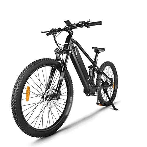 Electric Mountain Bike : LDGS ebike Adults Electric Bike 750W 48V 26'' Tire Electric Bicycle, Electric Mountain Bike with Removable 17.5ah Battery, Professional 21 Speed Gears (Color : Black WithAlarm Batt)