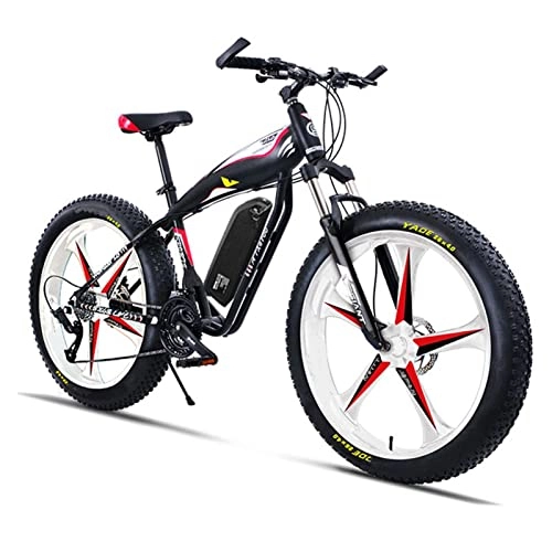 Electric Mountain Bike : LDGS ebike Mountain Electric Bikes for Men 26 * 4.0 Inch Fat Tire Electric Mountain Bicycle Snow Beach Off-Road 48V 750W / 1000W High Speed Motor Ebike (Color : 750W WHITE Version)
