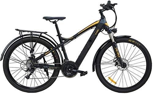 Electric Mountain Bike : Luxury Electric Bike Adults Mountain Electric Bike, 27.5 Inch Travel E-Bike Dual Disc Brakes with Mobile Phone Size LCD Display 27 Speed Removable Battery City Electric Bike