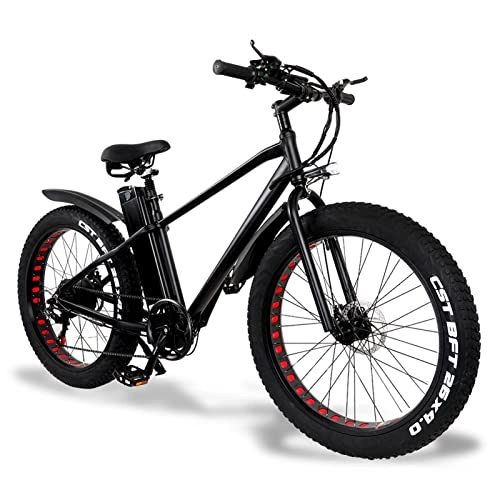 Electric Mountain Bike : Mens 26" Fat Tire Mountain Electric Bike 500W 48V 21 Speed Aluminum Frame Dual Lithium Battery Adults Electric Bicycle (Color : 26 inches 500W 48V 20Ah)