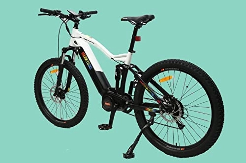 Electric Mountain Bike : MerkyBikes M9 Electric Mountain Bike for Adults - E Bikes for Men & Women, 27.5” / 48V / 17.5AH Lithium Battery, Shimano Altus 9 Speed Gears - Off Road Dirt Ebike / Bicycle Throttle & Pedal Assist - White