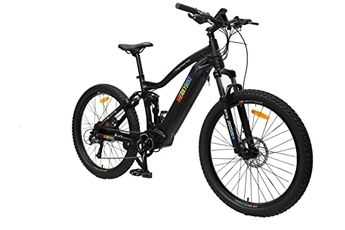Electric Mountain Bike : MerkyBikes X9 Electric Mountain Bike for Adults - E Bikes for Men & Women, 27.5” / 48V / 17.5AH Lithium Battery, Shimano Altus 9 Speed Gears - Off Road Dirt Ebike / Bicycle Throttle & Pedal Assist - Black