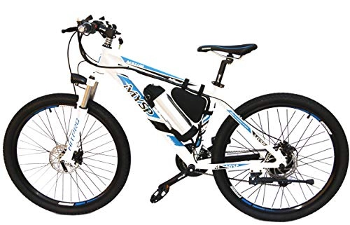 Electric Mountain Bike : MYSP White / blue 26" Electric Mountain Bike