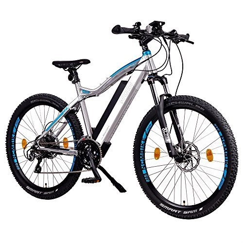 Electric Mountain Bike : NCM Moscow + 1 / 4Inches Electric Mountain Bike MTB E-bike Bicycle 48V 250W Kit Rear Engine, 48V 14Ah 672WH battery with Li-Ion Cell, Hydraulic Tektro Disc Brakes, 24Cycle Gear Shimano, Silver