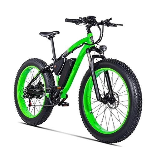Electric Mountain Bike : NYPB 26 Inch Electric Bike, 500W 48V 17AH Lightweight with LED Headlights and 3 Modes Seat Adjustable LCD Display Screen 21 Speed Gear Travel Work Out And Commuting, Green, 48V 17AH