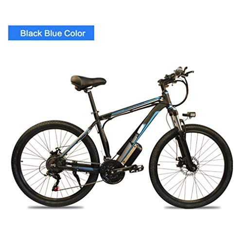 Electric Mountain Bike : NYPB Electric Bike, 26"" Pneumatic Tires 350 / 500W Brushless Motor Max Speed 30km / h 36 / 48V 8AH Li-ion battery with LED Headlights and 3 Modes Fitness City Commuting, Blue, 36V10AH 500W