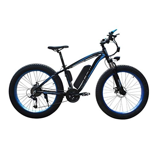 Electric Mountain Bike : NYPB Electric Bike, Snowmobile ATV with 350W / 500W Motor Removable 36V / 48V Lithium-Ion Battery Max Speed 30KM / H 26 Inch*4.0 Wide Tire Fitness City Commuting, Blue, 36V8AH 500W