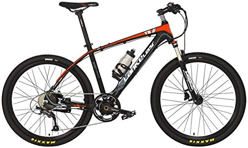 Electric Mountain Bike : Oulida Electric bicycle, Cool E T8 26 inch bicycle, the torque sensor system, 5, 9-speed, oil disc, fork, assisted electric bicycle pedal woo (Color : Black Red, Size : Plus 1 Spared Battery)