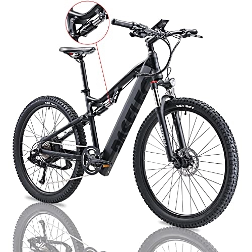 Electric Mountain Bike : PASELEC Electric Mountain Bikes for Adults 27.5'' Electric Bicycle Powerful 750 Peak Motor 48V 13ah Ebike Moped Cycle Full Suspension E-MTB Hydraulic Brake, Professional 9-Speed Gears for men women