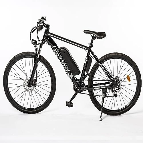 Electric Mountain Bike : Power-Ride EAGLE Electric Bike Powerful 250W Motor, 27.5" Wheel, 19" Aluminum Frame, Speed 25KM / H, Rechargeable and Removable 10.4AH Battery with Key Lock - 7 Speed TXZ500 Shimano Gear System