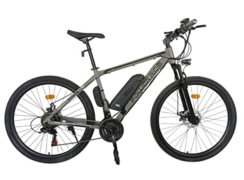 Electric Mountain Bike : POWER RIDE Eagle Electric Mountain Bike - 19" Aluminum Frame, 250W Power Motor, 27.5" Wheel, Speed 25KMH, Samsung Cell Removable 10.4AH Lockable Battery - 21 Speed Shimano TXZ500 Gear Shifters (Grey)