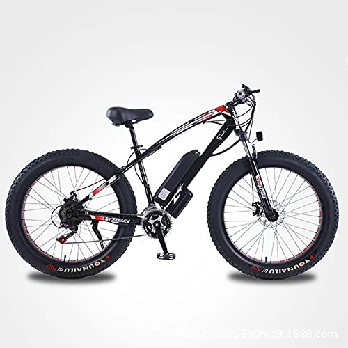 Electric Mountain Bike : QININQ Electric Bike for Adult 26 inch Fat Tire Ebikes 36V8A Lithium Battery Ebike 350W Mountain Snow Beach Electric Bicycle Dual Shock Absorbers 7 Speed
