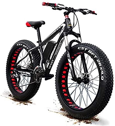 Electric Mountain Bike : QIQIZHANG Electric Bike Electric Mountain Aluminum E-Bike 26 inch 4” Tires 250W 25km / h Adults Ebike Suspension Fork with 48V 18Ah Removable Battery 21 Speed Disc Brake Shifting Built for Trail Riding