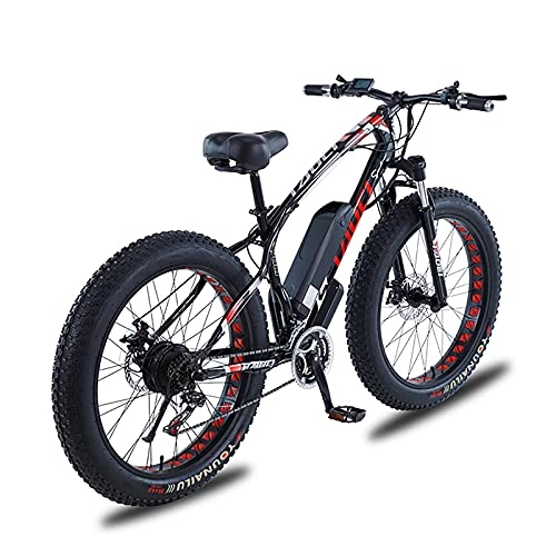 Electric Mountain Bike : QQLK 26" Electric Mountain Bike 350W E-Bike for Adults, LCD Dashboard, Throttle & Pedal Assist, Removable 8 / 10 / 13Ah Lithium-Ion Battery, Black, 36V8AH