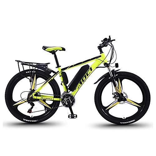 Electric Mountain Bike : QYL 26" Electric Mountain Bike, 36V 350W Removable Lithium-Ion Battery Magnesium Alloy Ebikes Bicycles All Terrain, Three Speed Modes Big Wheels Sport, B, 13AH