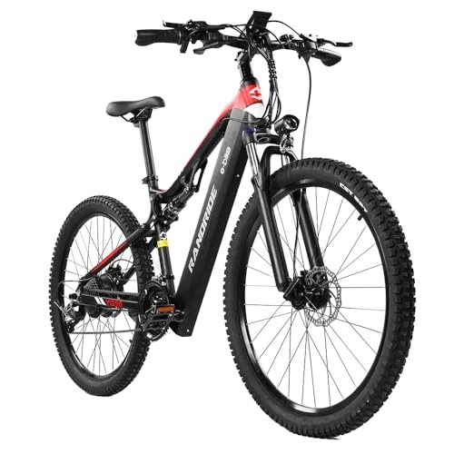 Electric Mountain Bike : RANDRIDE YG90 Electric Bike 27.5-in Electric Mountain Bike Battery 48V 17AH Smart Electric Bicycle With Pedal Assist 21 Speed, Hydraulic Disc Brake, Aluminum Alloy Frame (YG90 / Black)