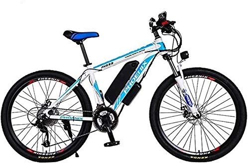 Electric Mountain Bike : RDJM Ebikes, Adult 26 Inch Electric Mountain Bike, 36V Lithium Battery Electric Bicycle, With Car Lock / Fender / Span Beam Bag / Flashlight / Inflator (Color : B, Size : 27 speed)
