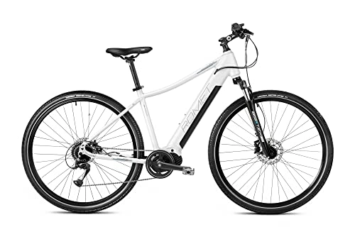 Electric Mountain Bike : ROMET E-bike electric cross Orkan F white, 250W Bafang Mid Motor, 80Nm, 480Wh battery, fork SR Suntour NEX E25 DS, SHIMANO Tourney 7 speed, hydraulic brake discs, frame 20'', wheels 28
