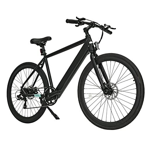 Electric Mountain Bike : Rymic Infinity 26'' Electric City Bike, Dual Torque Sensor with Removable Lithium Battery for Adults, 250W Motor 21 Speed Shifter Electric Bicycle with LCD Meter (Carbon Black)