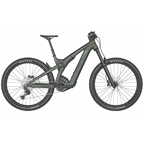 Electric Mountain Bike : Scott Patron eRIDE 920 Electric Mountain Bike 2023 - Black & Green - L