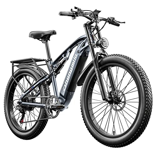 Electric Mountain Bike : Shengmilo Electric Bike MX05, Fat Tire Electric Bike For Adults, Electric Mountain Bike with 3 Riding Modes, 48V 15Ah Removable Battery, Hydraulic Disc Brakes