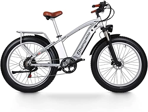 Electric Mountain Bike : Shengmilo Electric Mountain Bike Adults 26 * 3.0'' Fat Tire, Ebike 48V 15Ah Removable Lithium Battery with Shimano 7-Speed