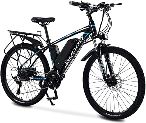 Electric Mountain Bike : SOODOO Electric Bike 26'' for Adults, Electric Mountain Bicycle with Rechargeable and Removable 36V 13AH Lithium-Ion Battery, Mountain Ebikes with 27 Speed Transmission Gears, MTB for Men Women