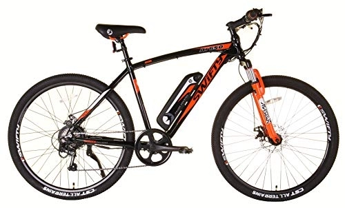 Electric Mountain Bike : Swifty AT650 36v Alloy Electric Mountain Bike Black and Orange