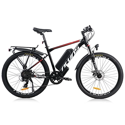 Electric Mountain Bike : TAOCI 26'' Electric Bikes for Adults Men Women, 250W E Bikes for Men, Electric Mountain Bike with 36V 12.5Ah Removable Battery and BAFANG Motor (Red)