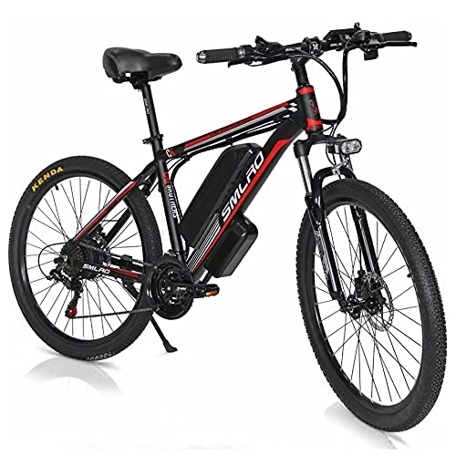 Electric Mountain Bike : TAOCI 26 Inch City E-Bike, Pedelec E-Bikes With Shimano 21-speed Removable 48V 10AH Lithium Battery, Top Speed: 35km / h, Mountain Ebike for Commuter Travel (blackred, 350w)