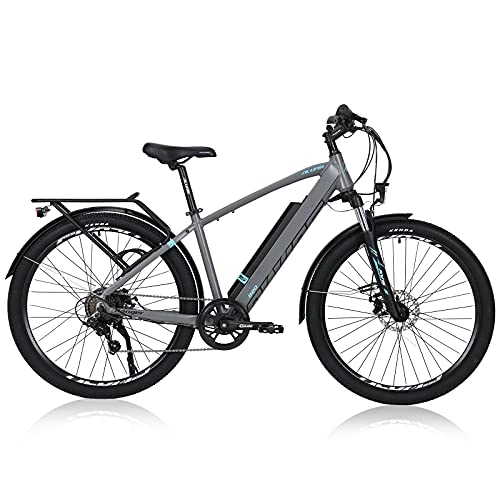 Electric Mountain Bike : TAOCI Electric Mountain Bike 250W, 27.5” E-Bike, E-MTB Bicycle, 36V 12.5Ah Removable Lithium Battery, Shimano 7-Speed Gear Electric Bike for Men Adults Commute