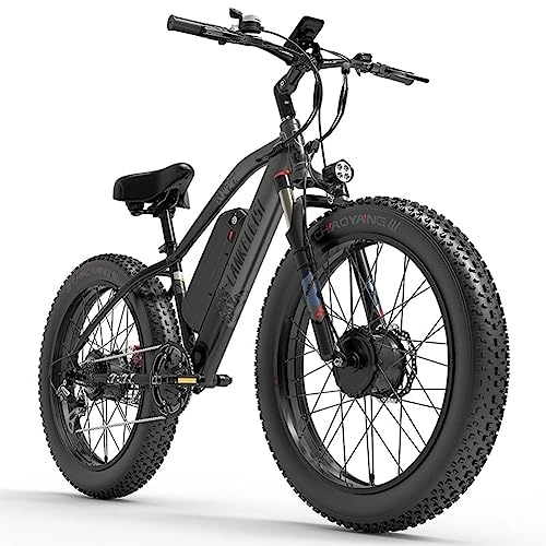 Electric Mountain Bike : Vikzche Q MG740 PLUS Front And Rear Dual Motor Off-Road Electric Bicycle(New In 2023) (GREY)