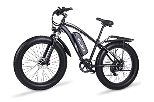 Electric Mountain Bike : VOZCVOX Electric Bike, E-Bike 26 * 4.0 Electric Bike For Adults Removable 48V / 17AH Battery, Shimano 7-Speed Fat Tire Electric Bicycle