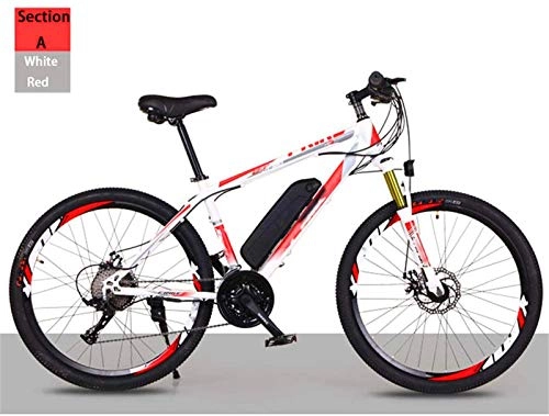 Electric Mountain Bike : WJSWD Electric Snow Bike, Adult Off-Road Electric Bicycle, 26'' Electric Mountain Bike with Removable Lithium-Ion Battery 21 / 27 Variable Speed Lithium Battery Beach Cruiser for Adults