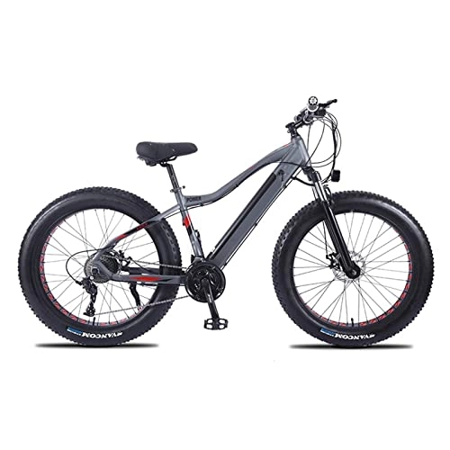 Electric Mountain Bike : WMLD Electric Bike for Adults 300 Lbs 20 Mph 26 * 4.0inch Fat Tire Electric Bicycle 48V 10.4Ah 750W Powerful Bike 27 Speed Snow E Bike (Color : Dark Grey, Number of speeds : 27)