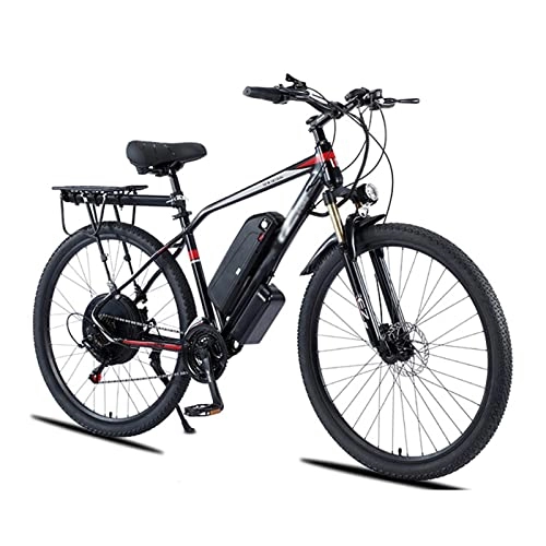 Electric Mountain Bike : WMLD Mountain Electric Bike 1000W for Adults 29 Inch Electric Bike 48V Men Bicycle High Power Electric Bicycle (Color : Black, Number of speeds : 21)